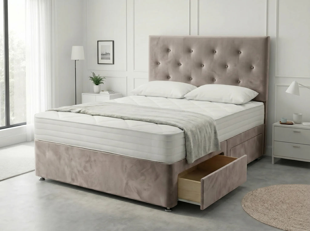 Royal Arch Serenity | Storage Divan Drawer Bed Frame with Built-In Drawers (UK) | Discount Bed Store (DBS) #DB134