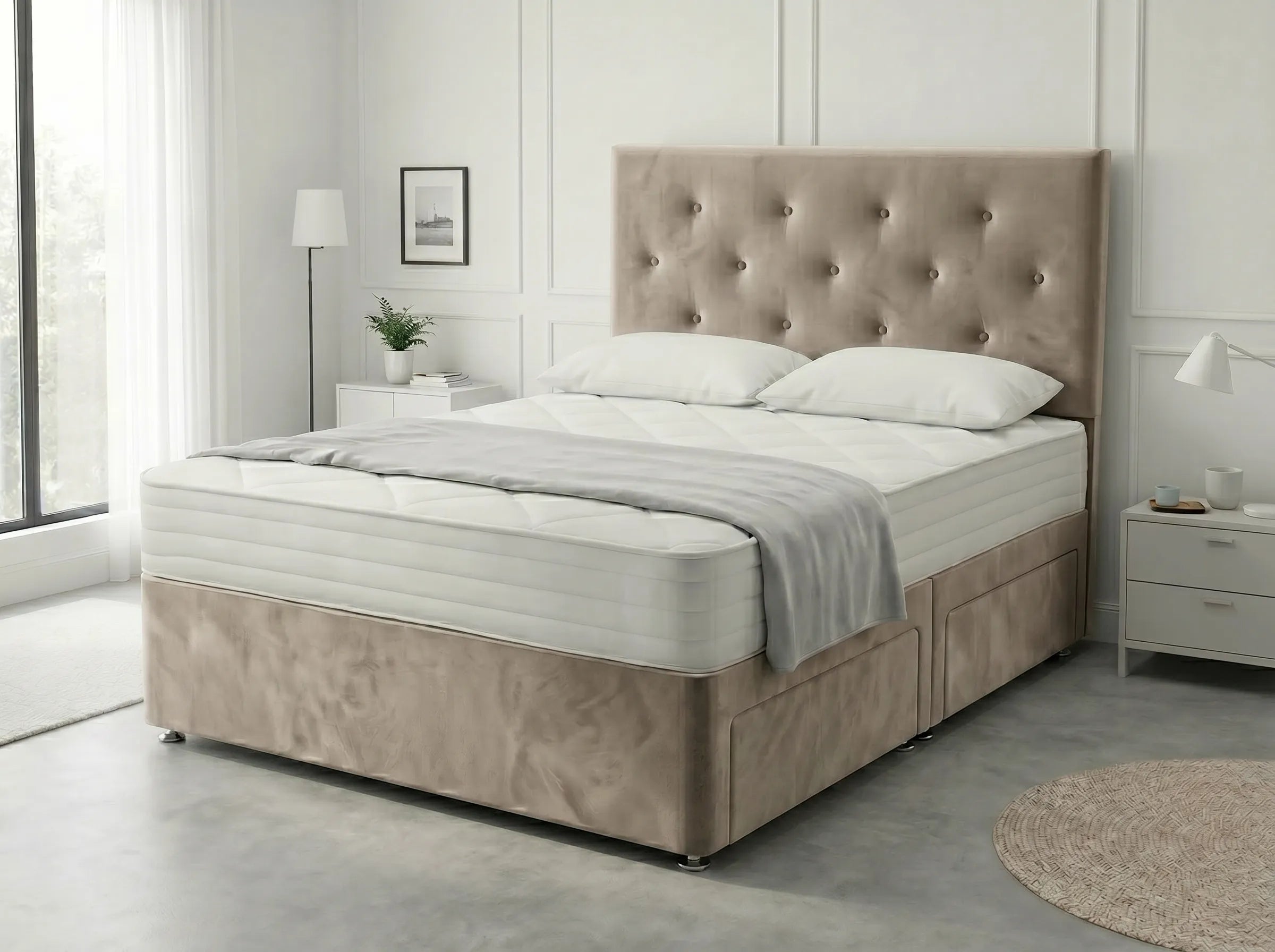 Royal Arch Serenity | Storage Divan Drawer Bed Frame with Built-In Drawers (UK) | Discount Bed Store (DBS) #DB134