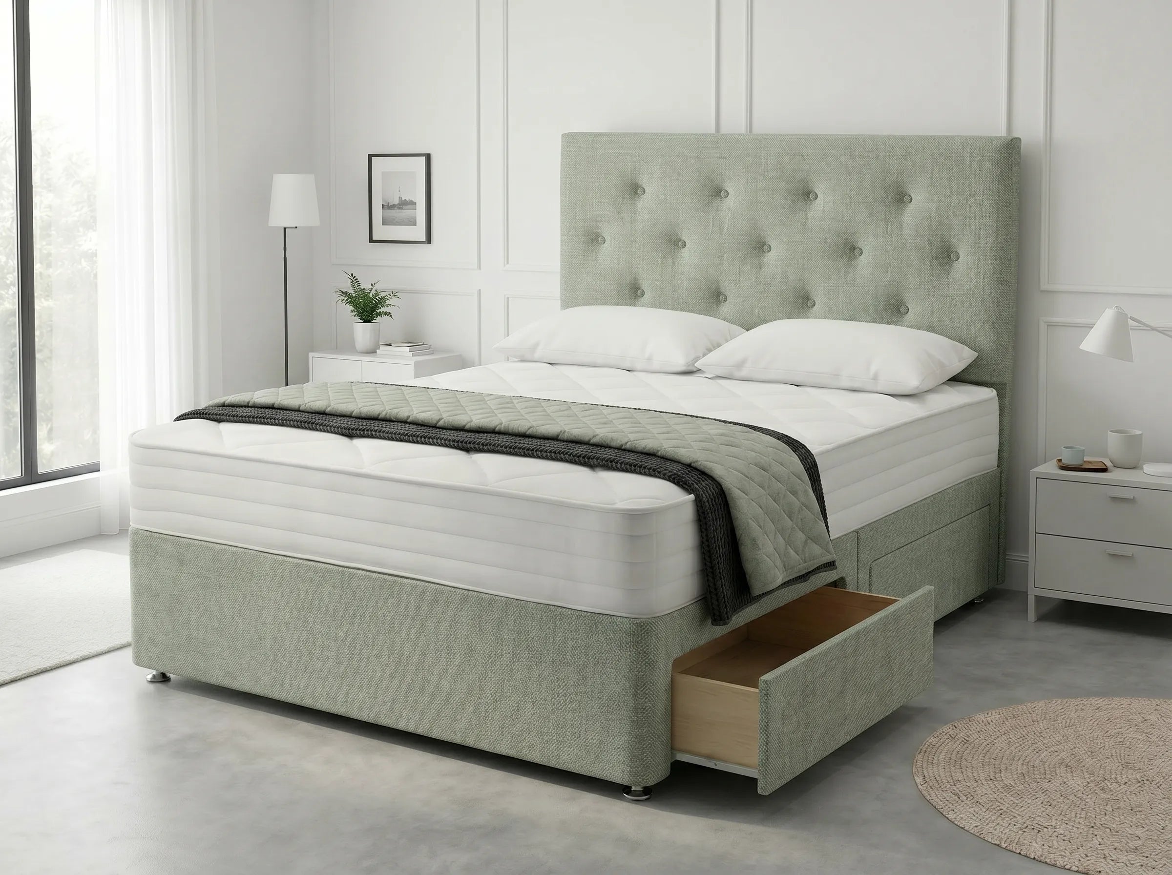 Royal Arch Serenity | Storage Divan Drawer Bed Frame with Built-In Drawers (UK) | Discount Bed Store (DBS) #DB134