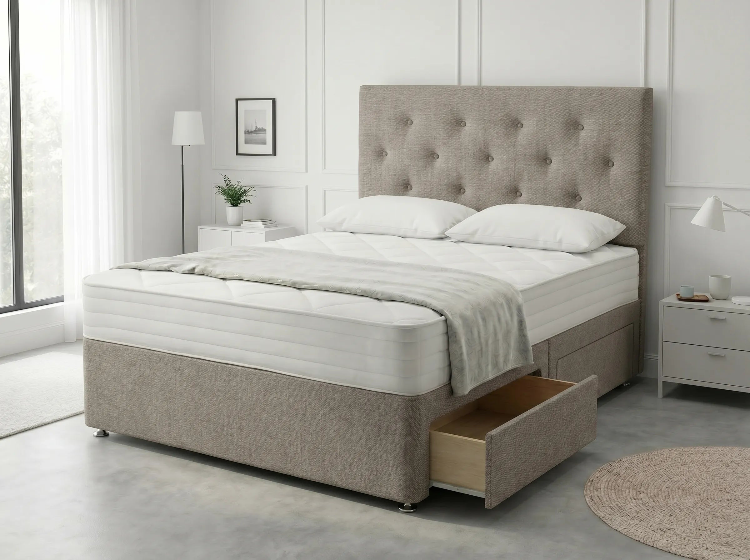 Royal Arch Serenity | Storage Divan Drawer Bed Frame with Built-In Drawers (UK) | Discount Bed Store (DBS) #DB134