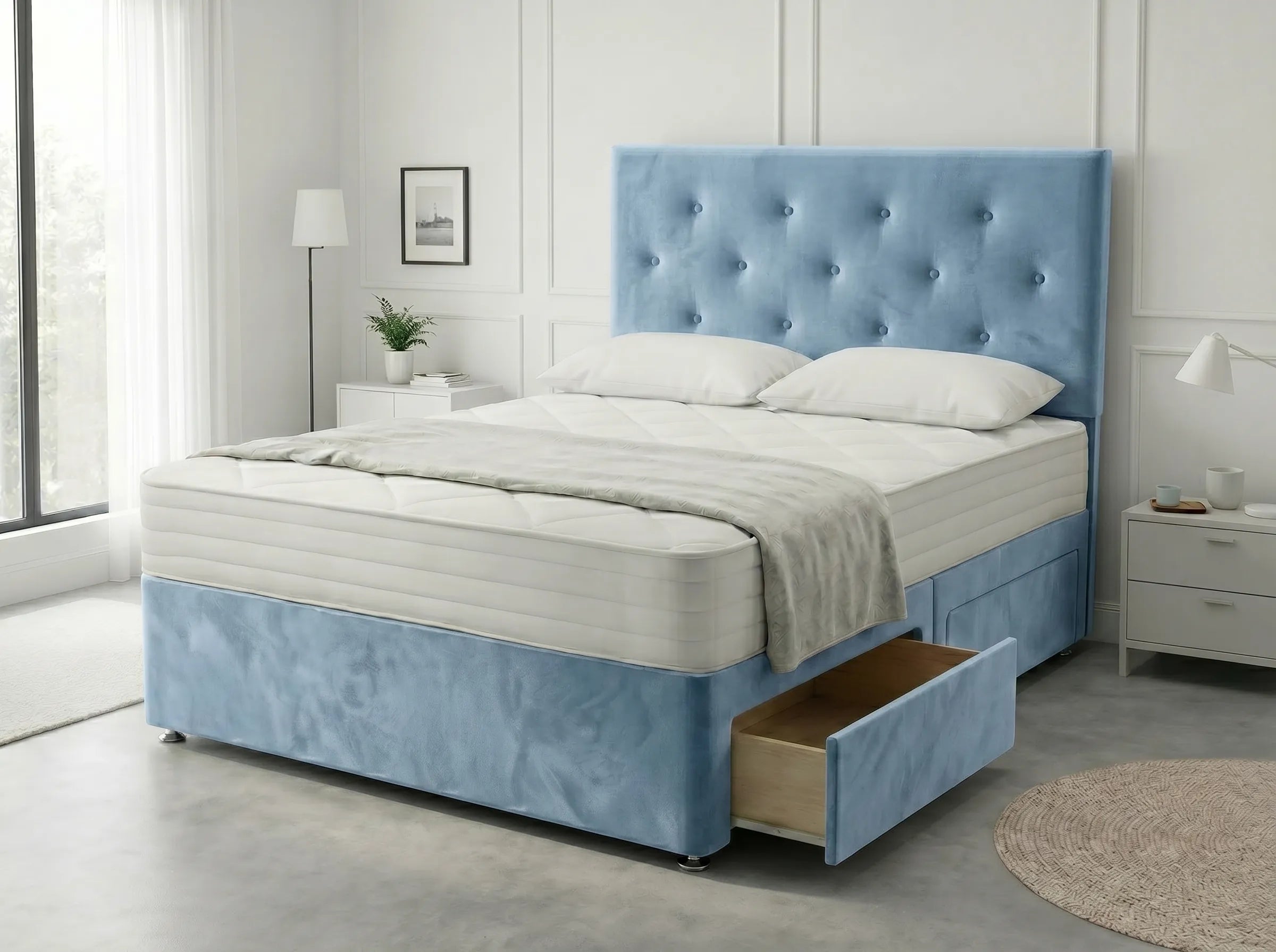 Royal Arch Serenity | Storage Divan Drawer Bed Frame with Built-In Drawers (UK) | Discount Bed Store (DBS) #DB134