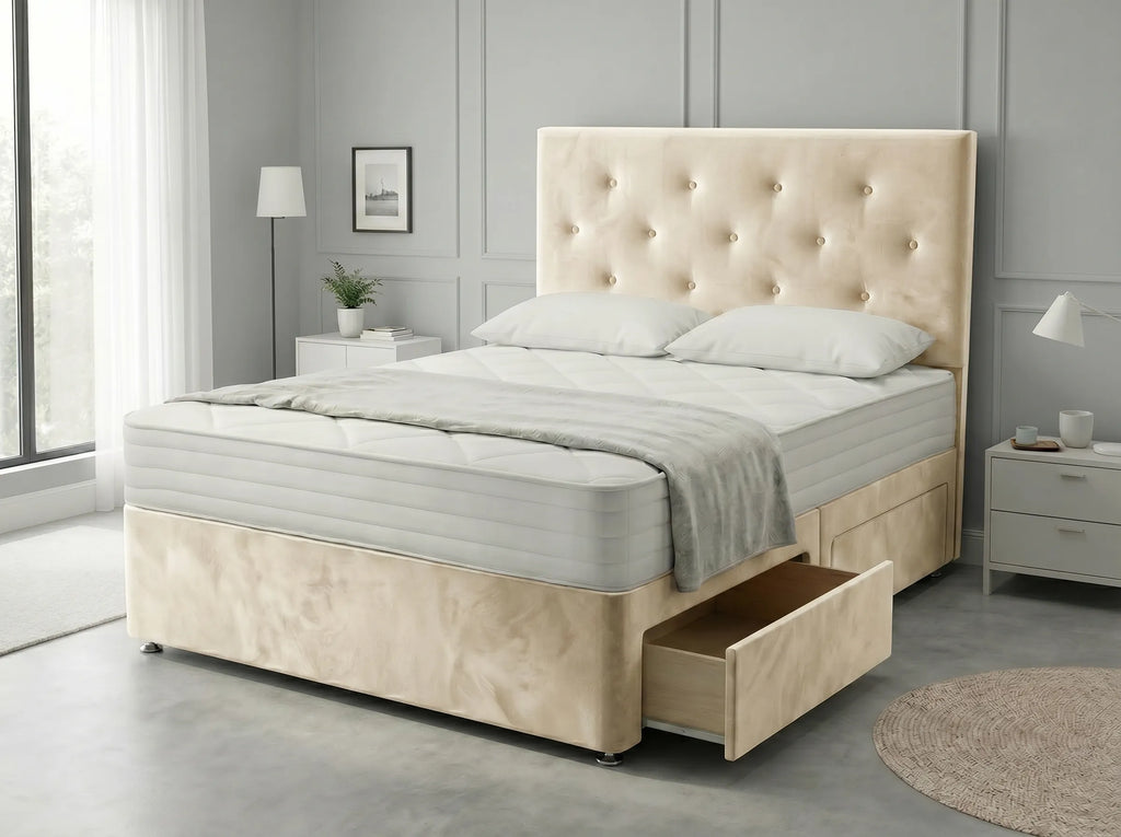 Royal Arch Serenity | Storage Divan Drawer Bed Frame with Built-In Drawers (UK) | Discount Bed Store (DBS) #DB134