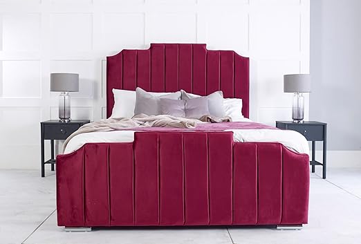 Art Deco Upholstered Velvet Bed Frame