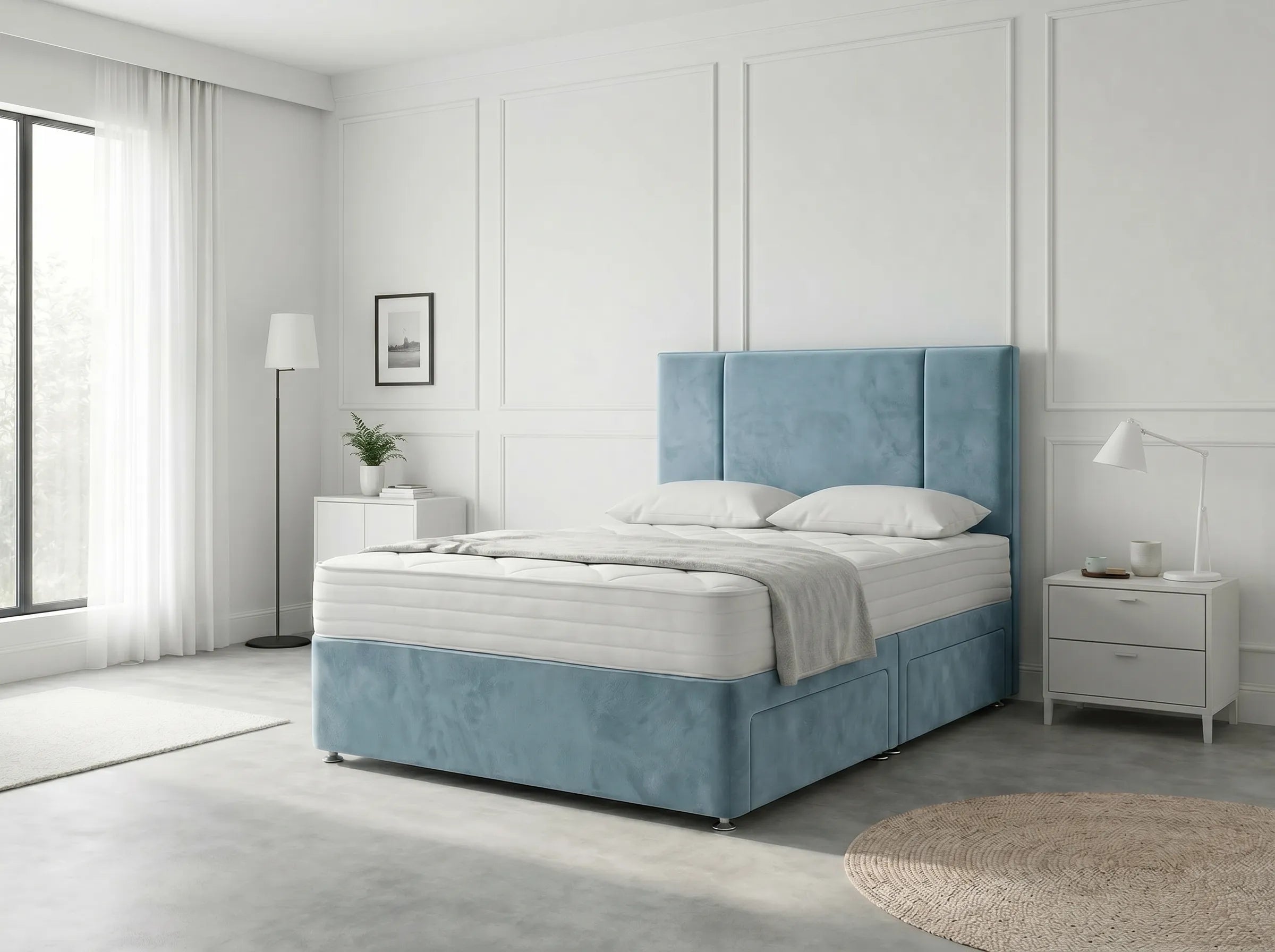 Imperial Sleigh Retreat | Divan Drawer Bed with Hidden Drawer Compartments (UK) | Discount Bed Store (DBS) #DB135