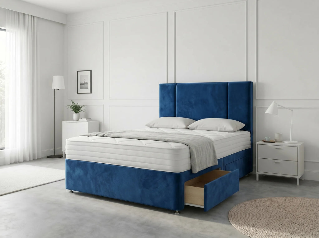 Imperial Sleigh Retreat | Divan Drawer Bed with Hidden Drawer Compartments (UK) | Discount Bed Store (DBS) #DB135