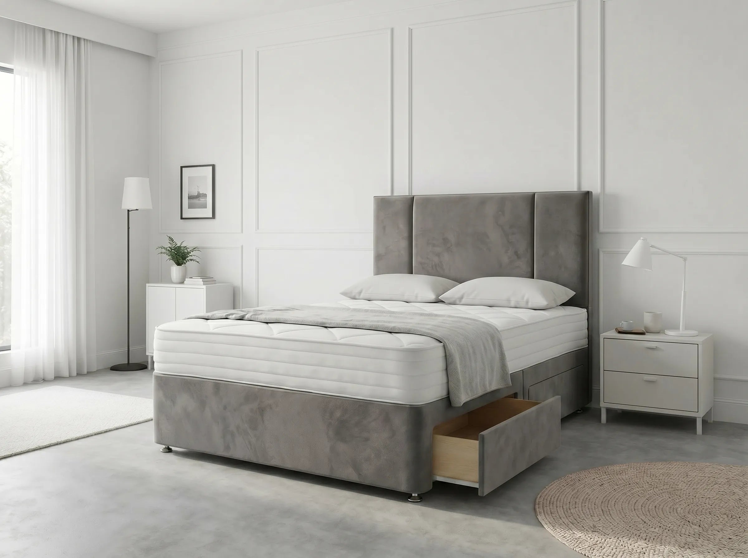 Imperial Sleigh Retreat | Divan Drawer Bed with Hidden Drawer Compartments (UK) | Discount Bed Store (DBS) #DB135