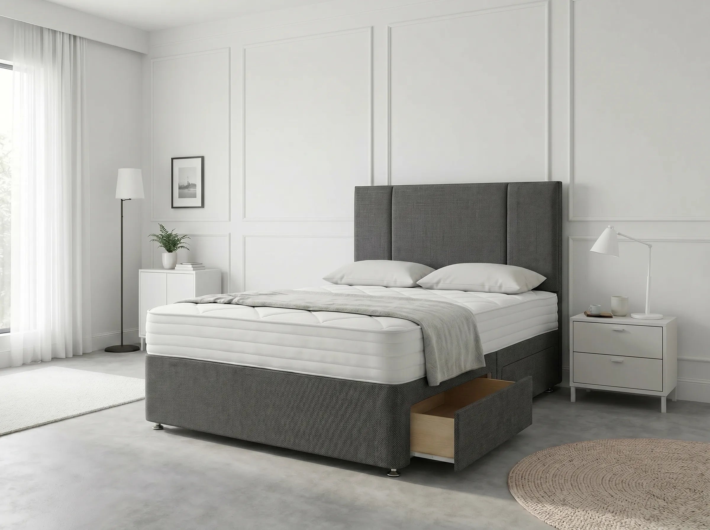 Imperial Sleigh Retreat | Divan Drawer Bed with Hidden Drawer Compartments (UK) | Discount Bed Store (DBS) #DB135