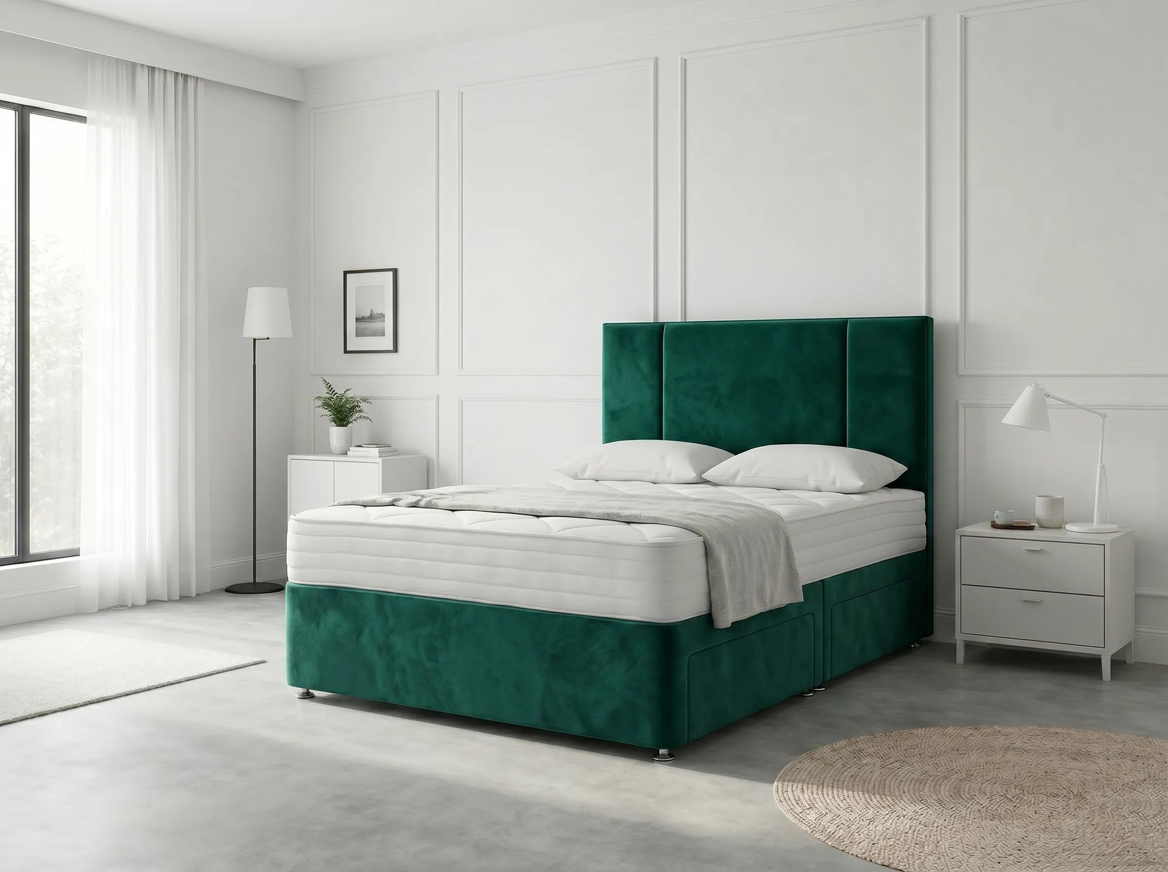 Imperial Sleigh Retreat | Divan Drawer Bed with Hidden Drawer Compartments (UK) | Discount Bed Store (DBS) #DB135