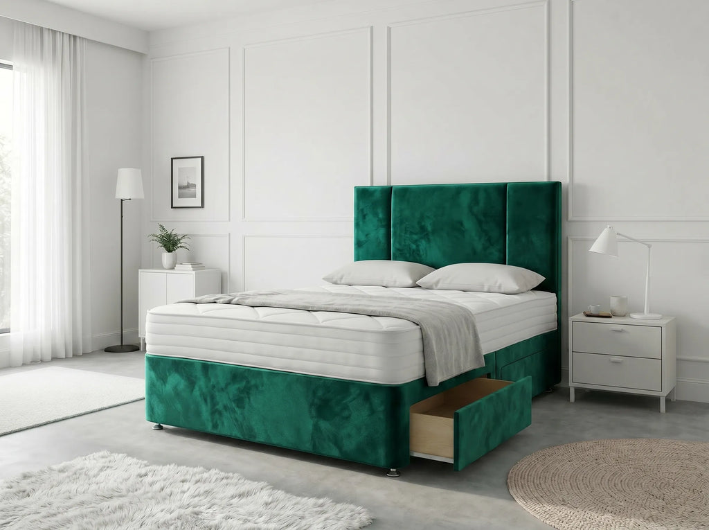 Imperial Sleigh Retreat | Divan Drawer Bed with Hidden Drawer Compartments (UK) | Discount Bed Store (DBS) #DB135
