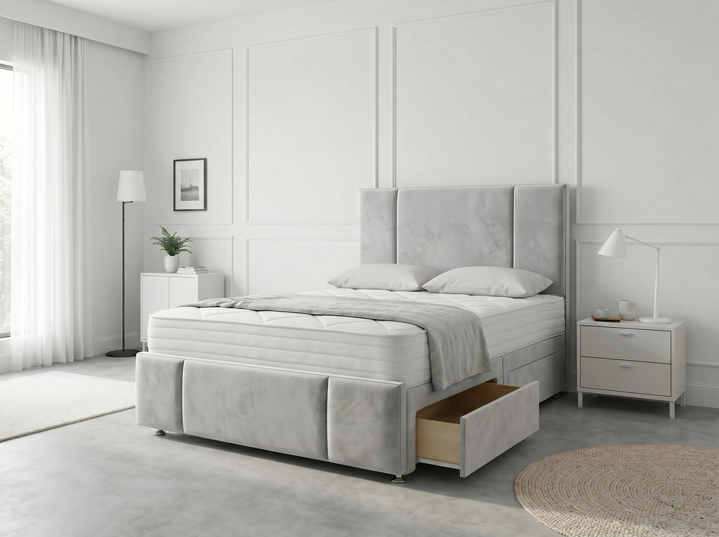 Imperial Sleigh Retreat | Divan Drawer Bed with Hidden Drawer Compartments (UK) | Discount Bed Store (DBS) #DB135