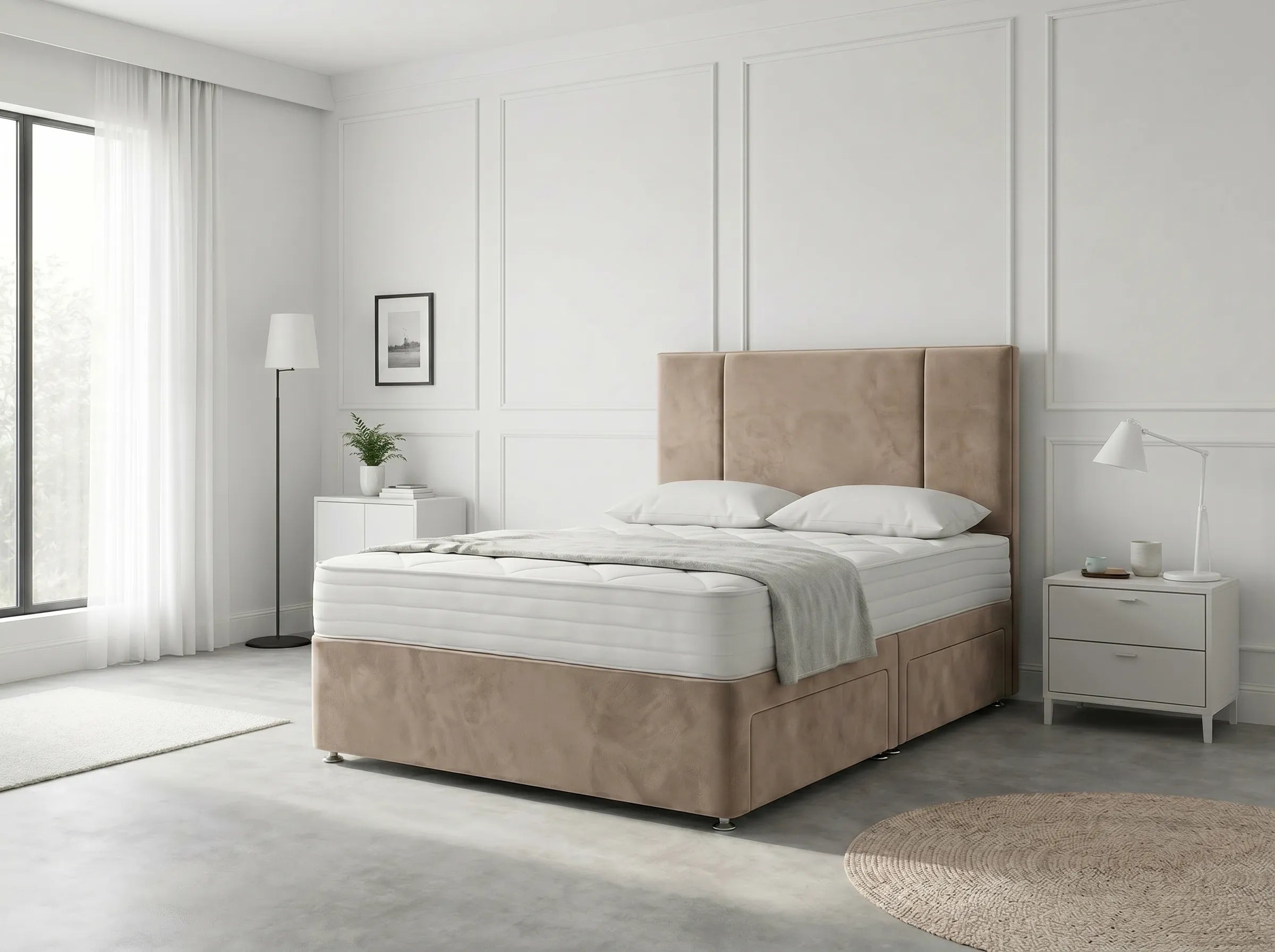 Imperial Sleigh Retreat | Divan Drawer Bed with Hidden Drawer Compartments (UK) | Discount Bed Store (DBS) #DB135