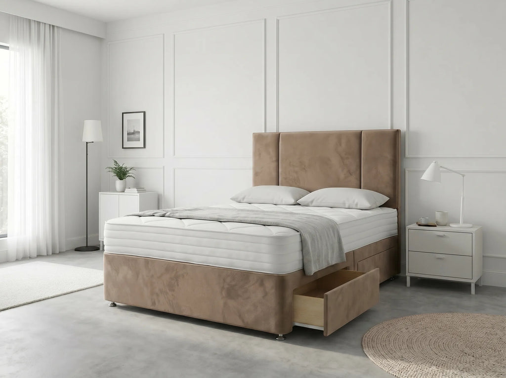 Imperial Sleigh Retreat | Divan Drawer Bed with Hidden Drawer Compartments (UK) | Discount Bed Store (DBS) #DB135