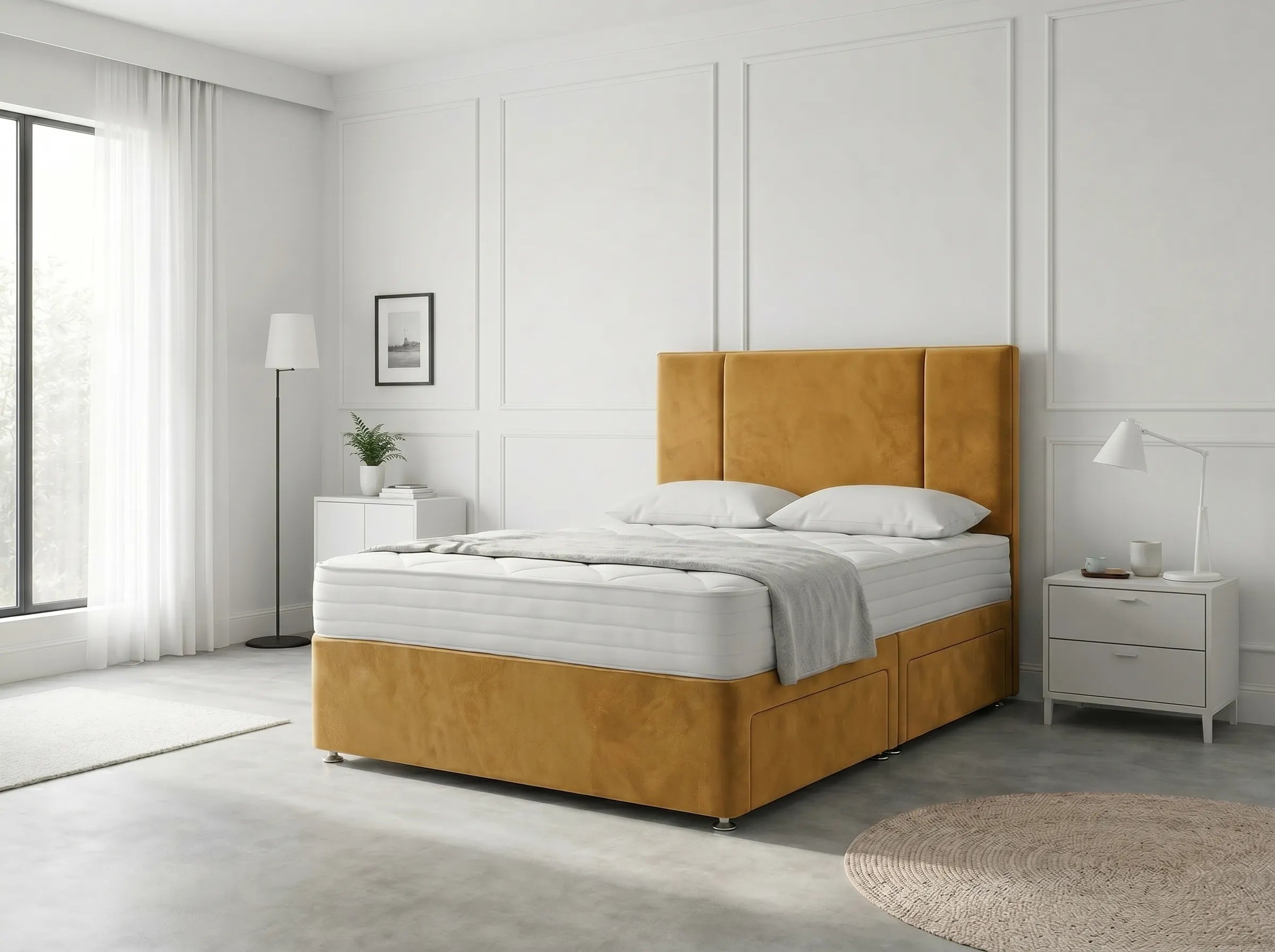 Imperial Sleigh Retreat | Divan Drawer Bed with Hidden Drawer Compartments (UK) | Discount Bed Store (DBS) #DB135
