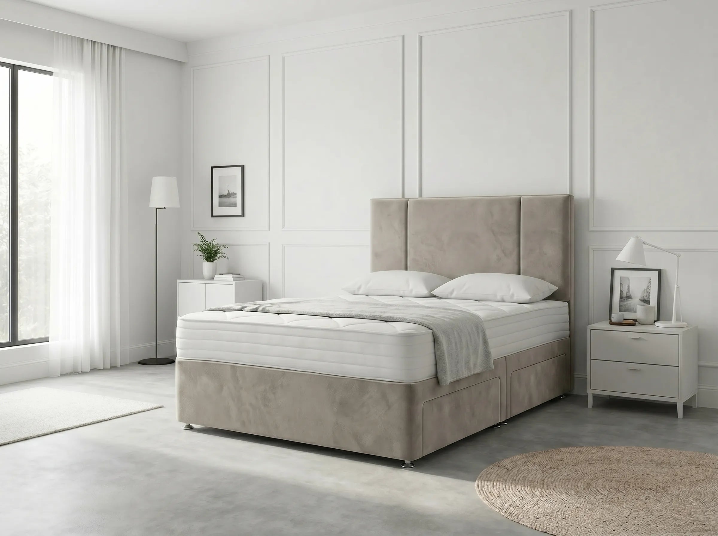 Imperial Sleigh Retreat | Divan Drawer Bed with Hidden Drawer Compartments (UK) | Discount Bed Store (DBS) #DB135