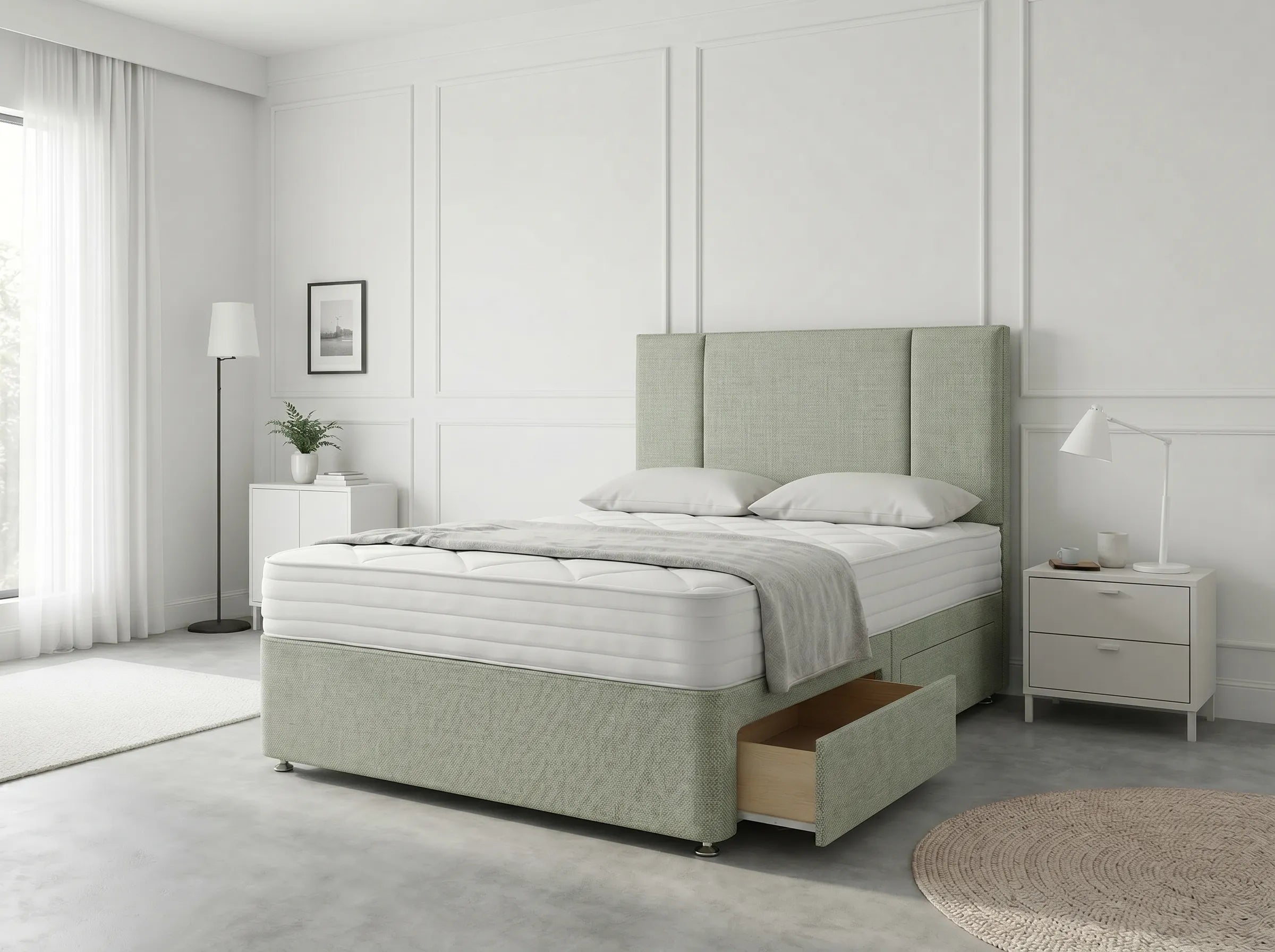 Imperial Sleigh Retreat | Divan Drawer Bed with Hidden Drawer Compartments (UK) | Discount Bed Store (DBS) #DB135