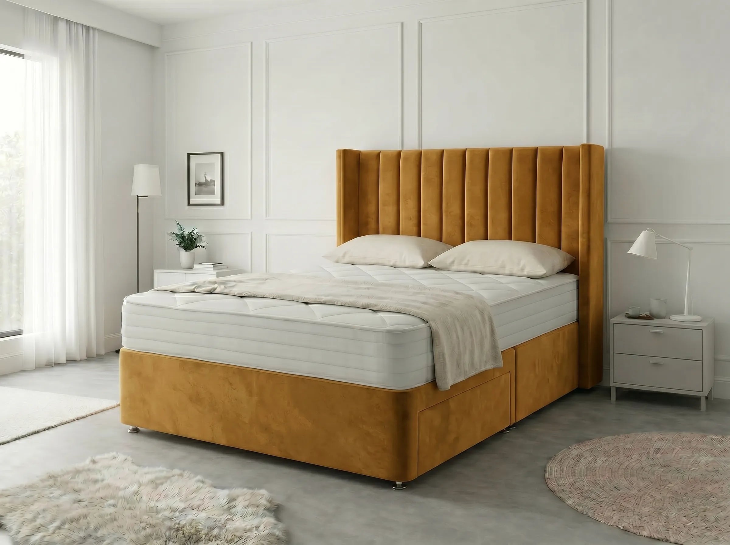Classic Curve | Divan Drawer Base Featuring Smooth Glide Drawers (UK) | Discount Bed Store (DBS) #DB136