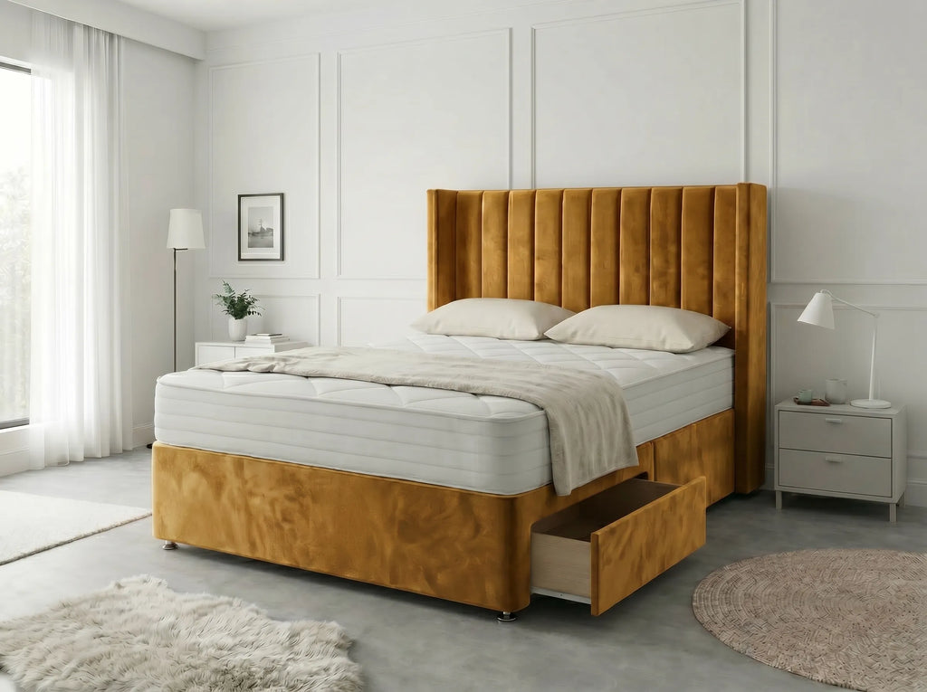 Classic Curve | Divan Drawer Base Featuring Smooth Glide Drawers (UK) | Discount Bed Store (DBS) #DB136