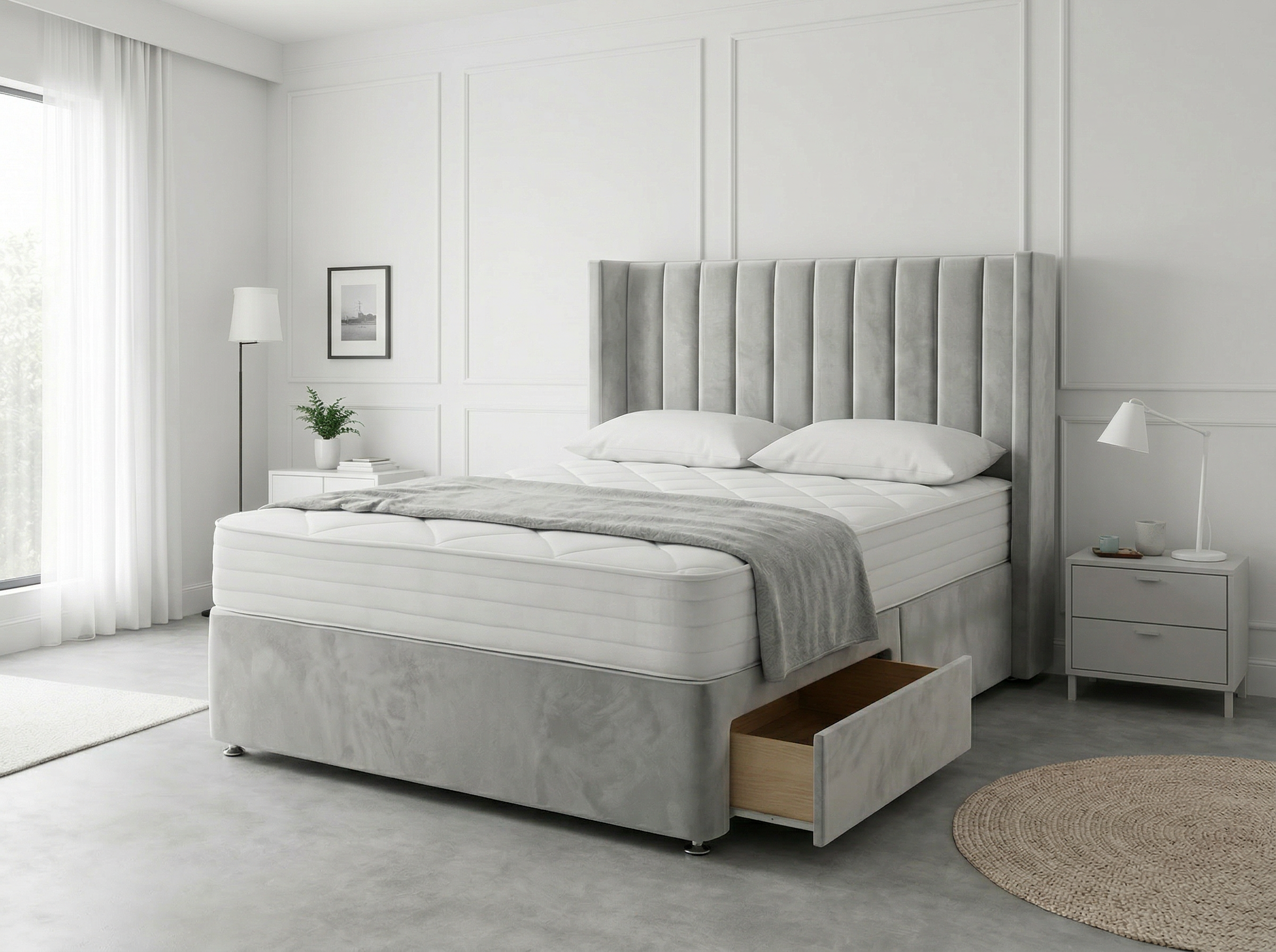 Classic Curve Elegance | Divan Drawer Base Featuring Smooth Glide Drawers (UK) | Discount Bed Store (DBS) Regal Sleigh Haven Divan Bed with Side Storage Drawers (UK) | Discount Bed Store (DBS) #DB136