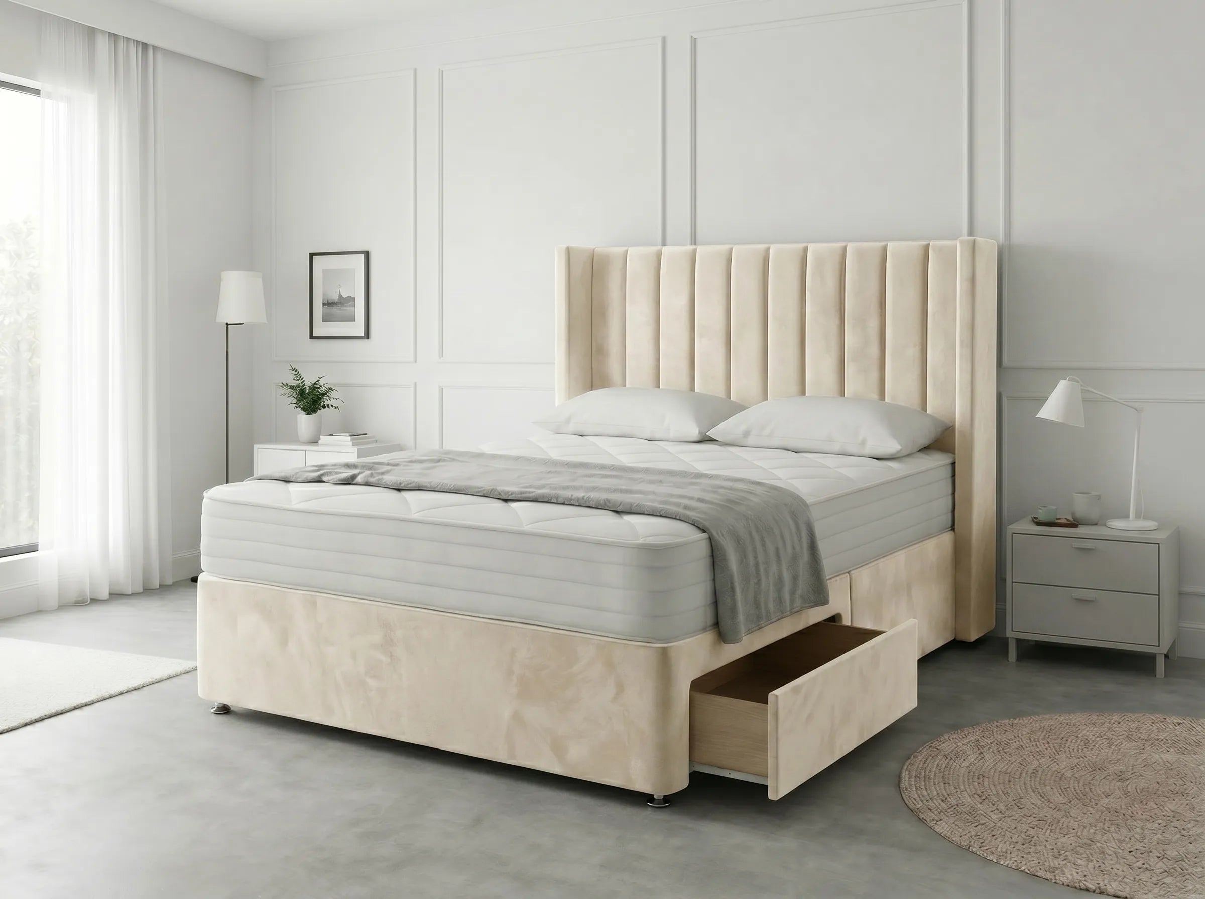 Classic Curve | Divan Drawer Base Featuring Smooth Glide Drawers (UK) | Discount Bed Store (DBS) #DB136