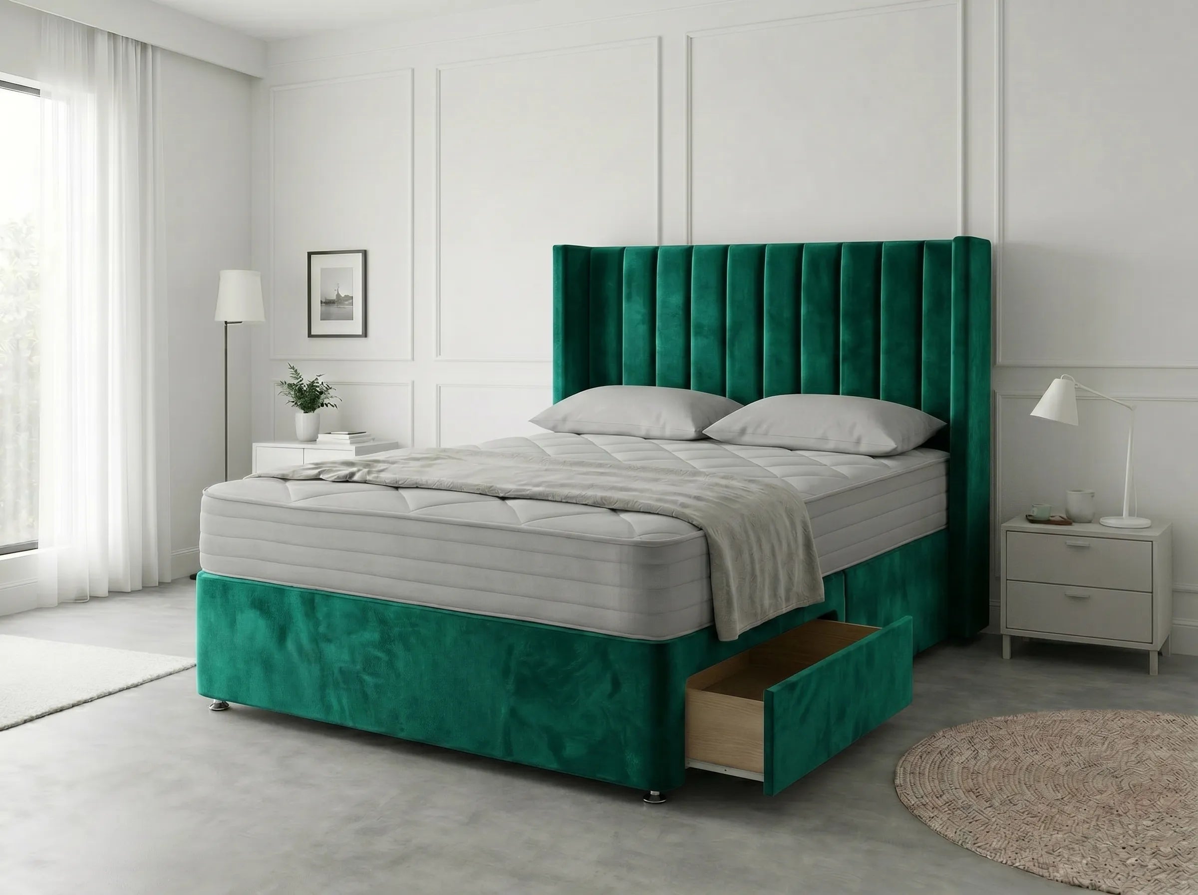 Classic Curve | Divan Drawer Base Featuring Smooth Glide Drawers (UK) | Discount Bed Store (DBS) #DB136