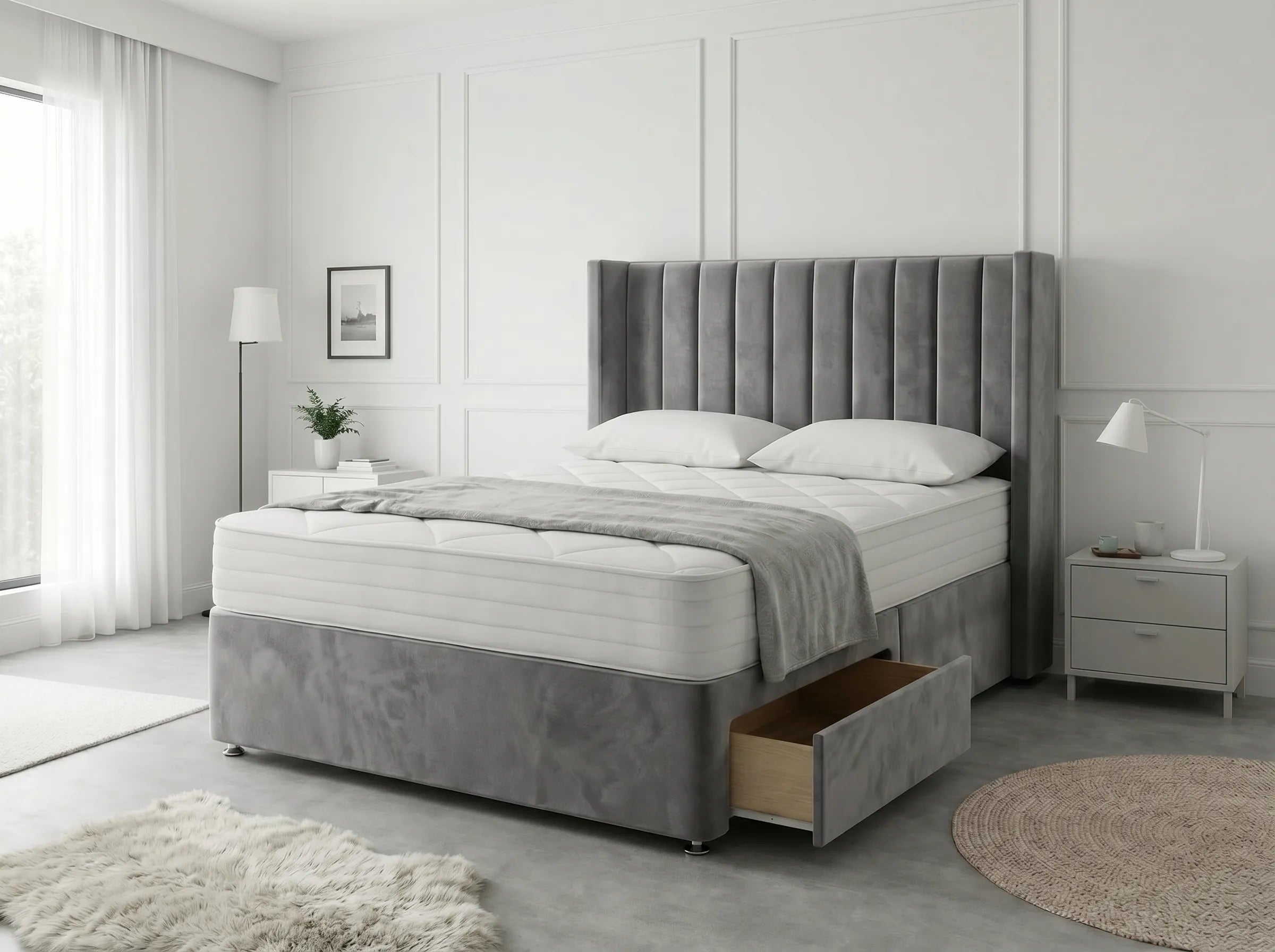 Classic Curve | Divan Drawer Base Featuring Smooth Glide Drawers (UK) | Discount Bed Store (DBS) #DB136