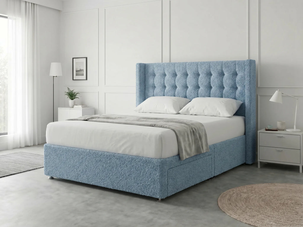 Noble Curve Deluxe | Premium Divan Drawer Bed with Storage Drawers (UK) | Discount Bed Store (DBS) #DB138