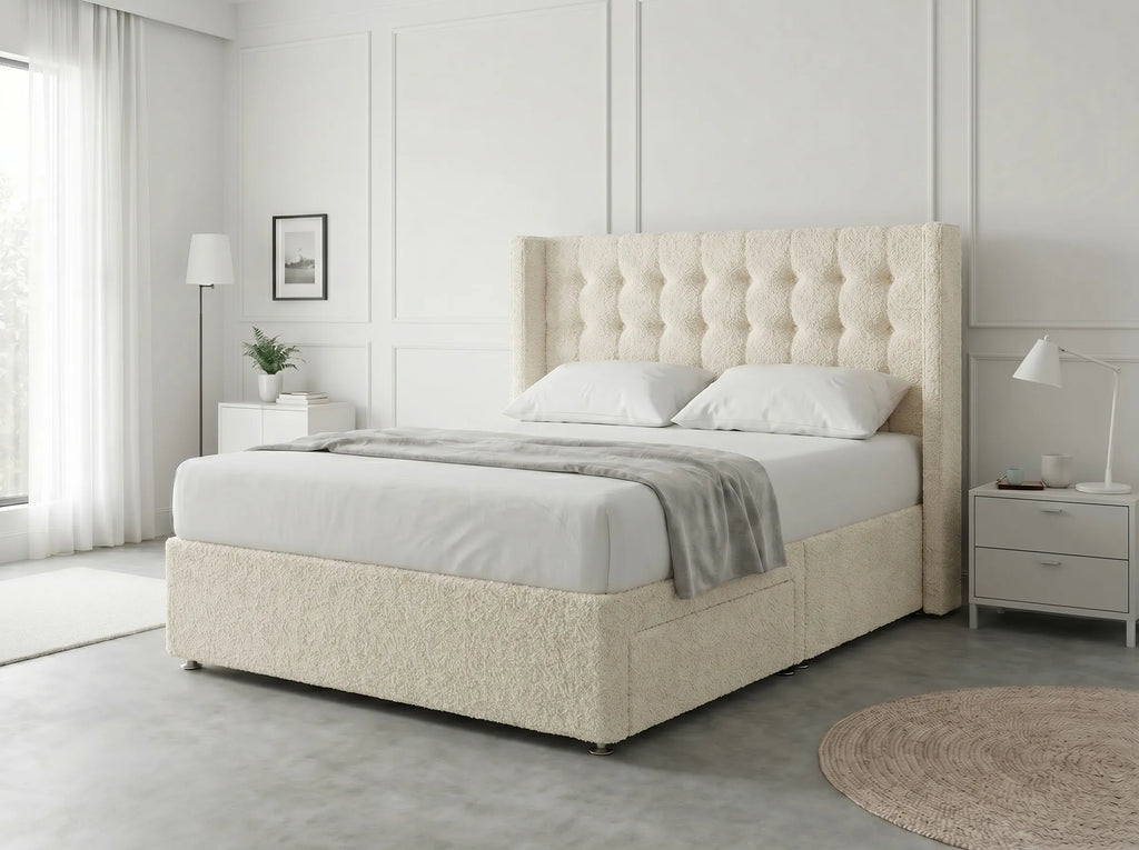 Noble Curve Deluxe | Premium Divan Drawer Bed with Storage Drawers (UK) | Discount Bed Store (DBS) #DB138