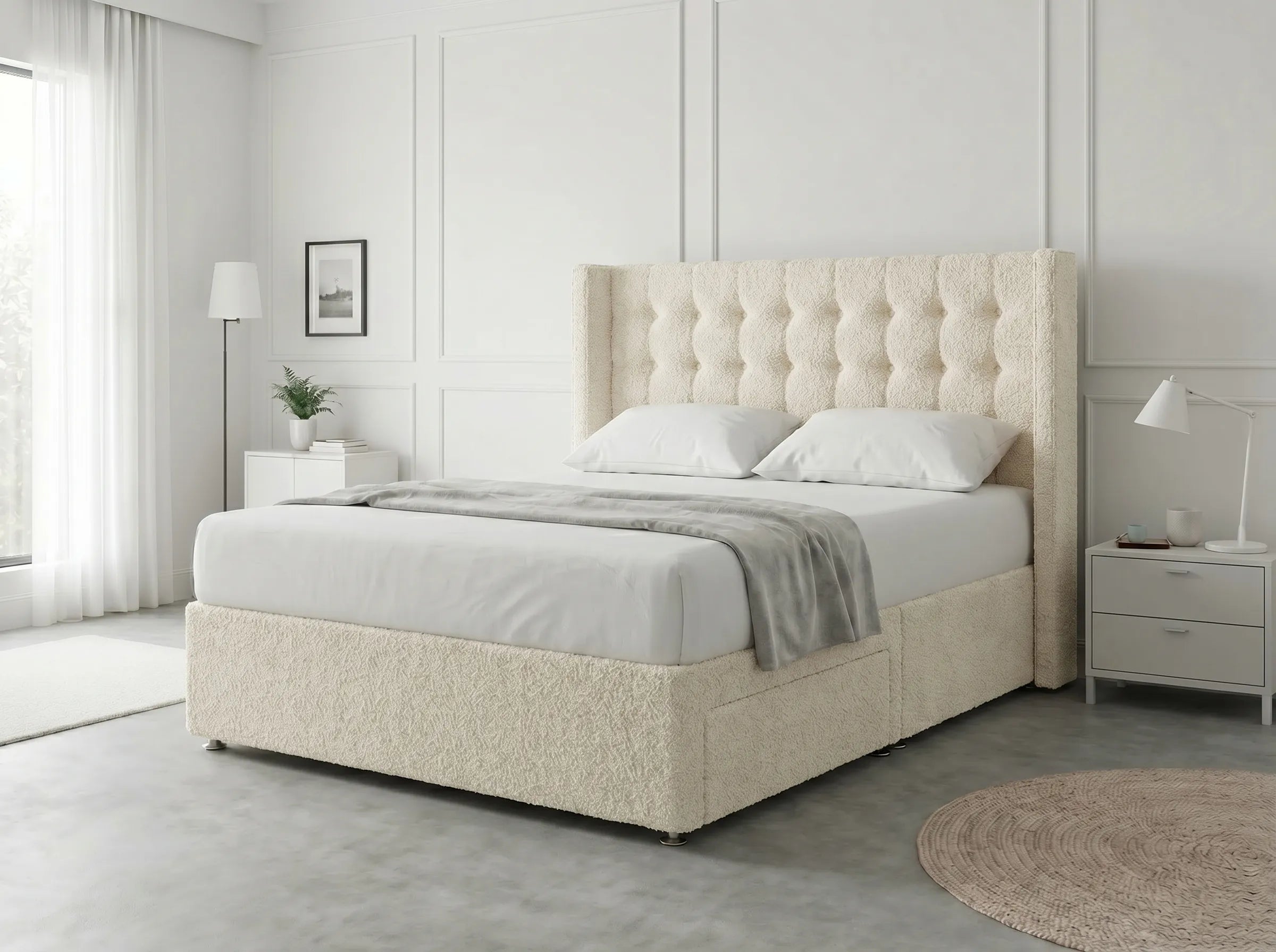Noble Curve Deluxe | Premium Divan Drawer Bed with Storage Drawers (UK) | Discount Bed Store (DBS) #DB138