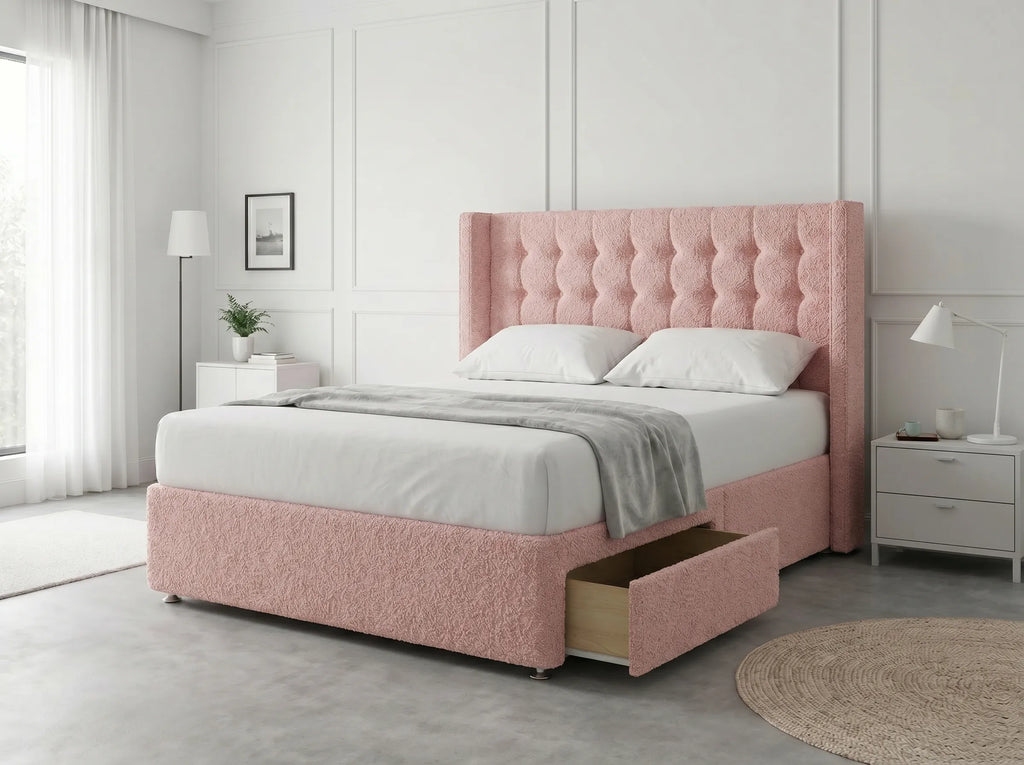 Noble Curve Deluxe | Premium Divan Drawer Bed with Storage Drawers (UK) | Discount Bed Store (DBS) #DB138