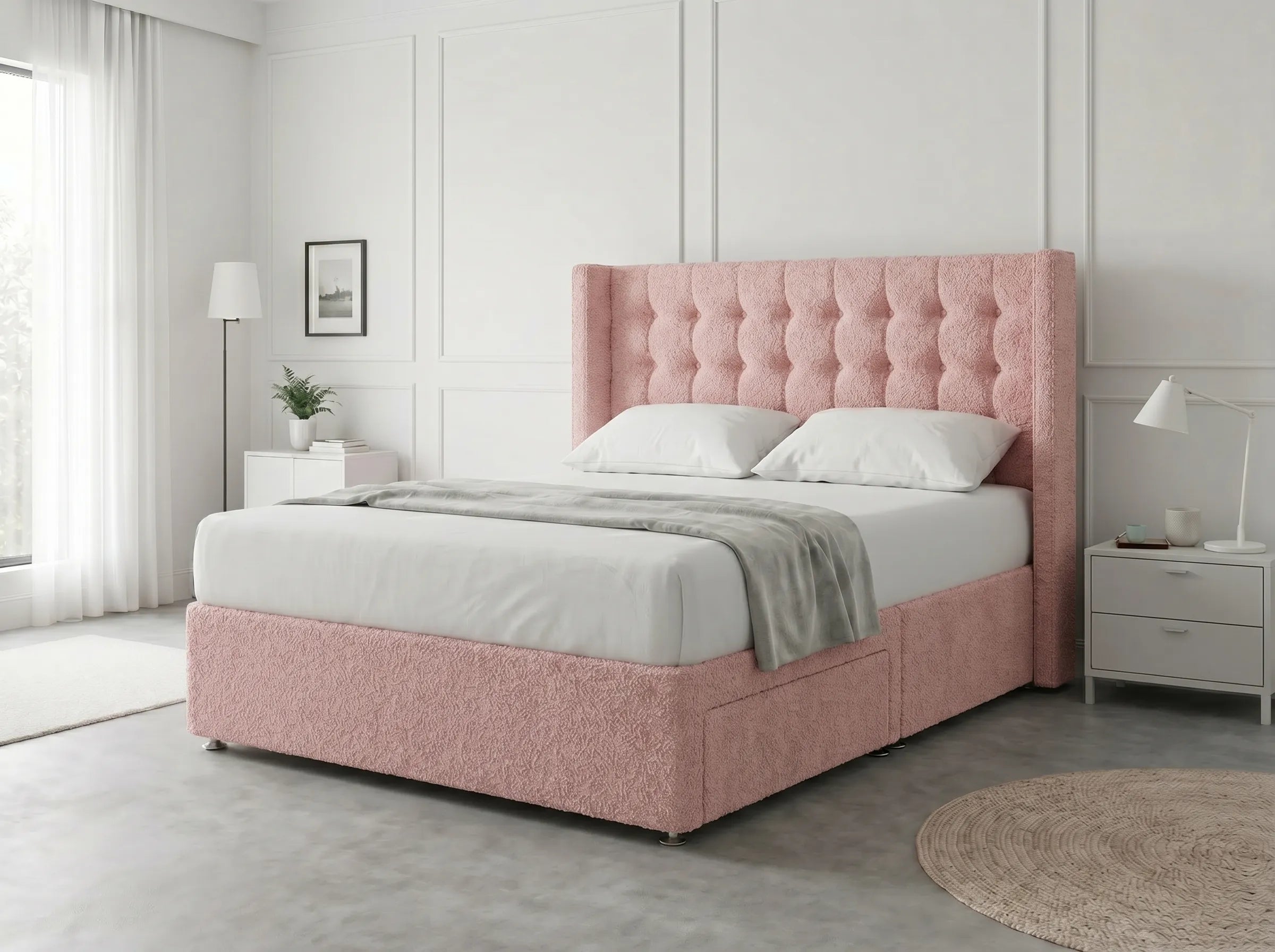 Noble Curve Deluxe | Premium Divan Drawer Bed with Storage Drawers (UK) | Discount Bed Store (DBS) #DB138