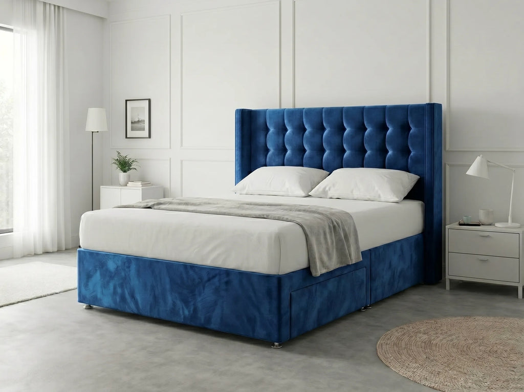 Noble Curve Deluxe | Premium Divan Drawer Bed with Storage Drawers (UK) | Discount Bed Store (DBS) #DB138