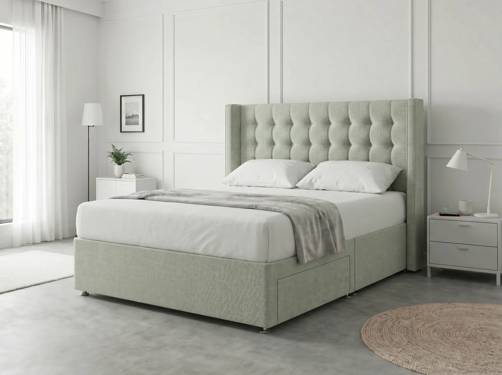 Noble Curve Deluxe | Premium Divan Drawer Bed with Storage Drawers (UK) | Discount Bed Store (DBS) #DB138