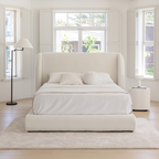 Designer Soft Platform Bed Soft Shell #B133| Optional Ottoman Bed Frame (UK) | Discount Bed Store (DBS)