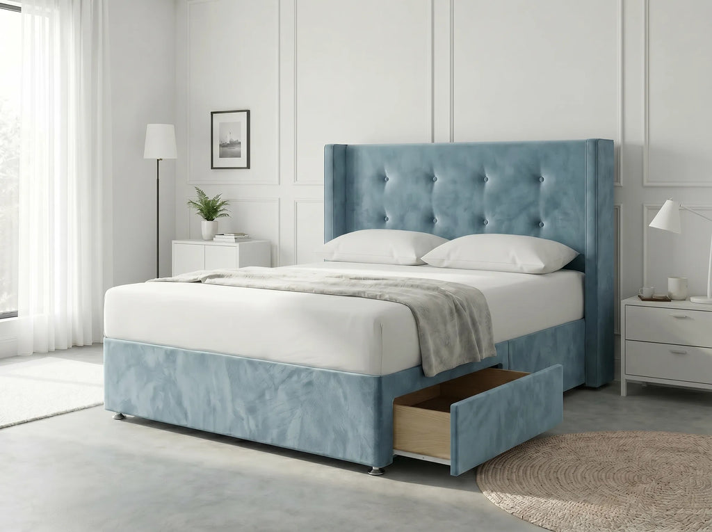 Elite Sleigh Harmony | Divan Drawer Frame with Multi-Drawer Storage Options (UK) | Discount Bed Store (DBS) #DB139
