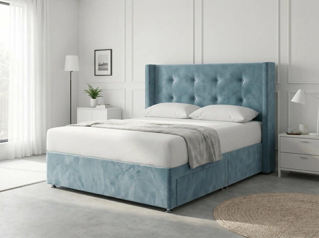 Elite Sleigh Harmony | Divan Drawer Frame with Multi-Drawer Storage Options (UK) | Discount Bed Store (DBS) #DB139