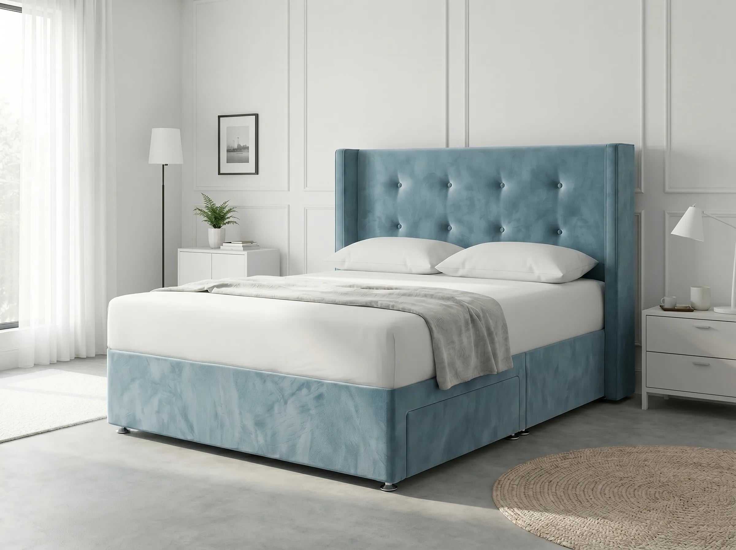 Elite Sleigh Harmony | Divan Drawer Frame with Multi-Drawer Storage Options (UK) | Discount Bed Store (DBS) #DB139