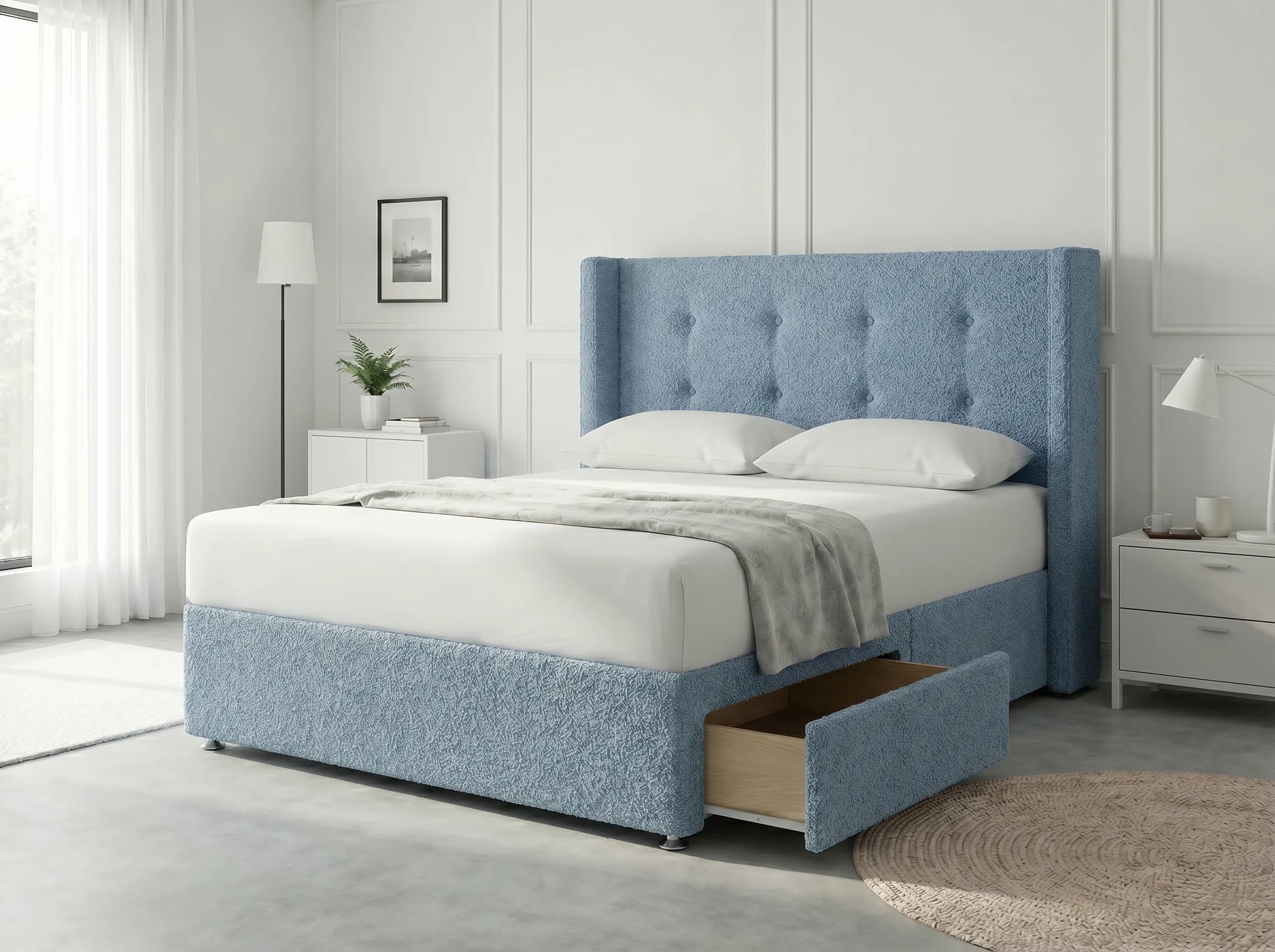Elite Sleigh Harmony | Divan Drawer Frame with Multi-Drawer Storage Options (UK) | Discount Bed Store (DBS) #DB139