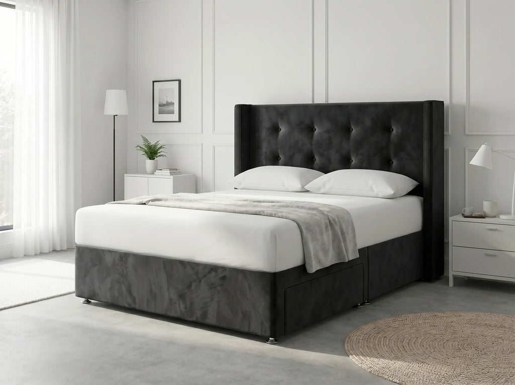 Elite Sleigh Harmony | Divan Drawer Frame with Multi-Drawer Storage Options (UK) | Discount Bed Store (DBS) #DB139