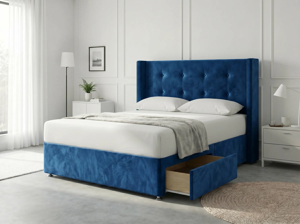 Elite Sleigh Harmony | Divan Drawer Frame with Multi-Drawer Storage Options (UK) | Discount Bed Store (DBS) #DB139