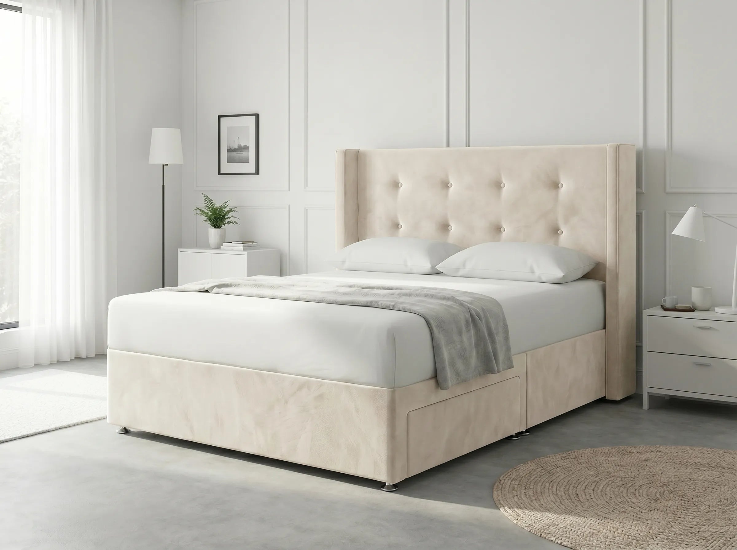 Elite Sleigh Harmony | Divan Drawer Frame with Multi-Drawer Storage Options (UK) | Discount Bed Store (DBS) #DB139