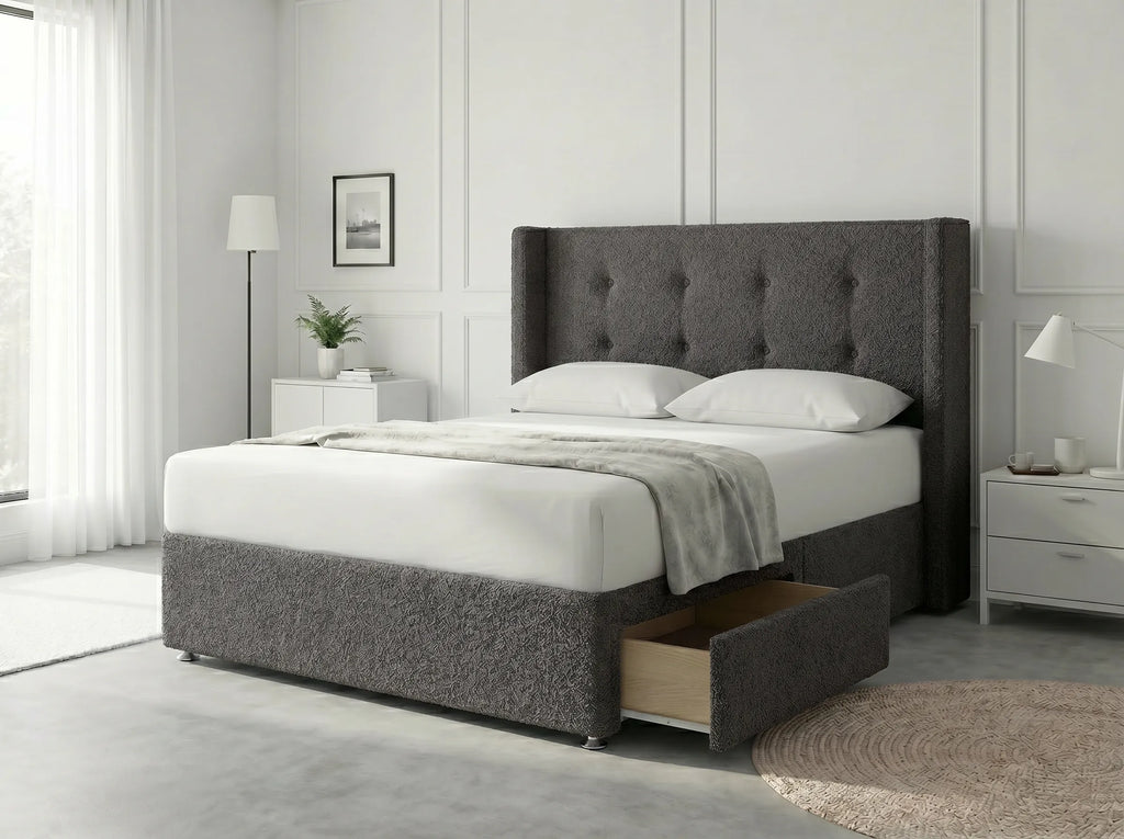 Elite Sleigh Harmony | Divan Drawer Frame with Multi-Drawer Storage Options (UK) | Discount Bed Store (DBS) #DB139