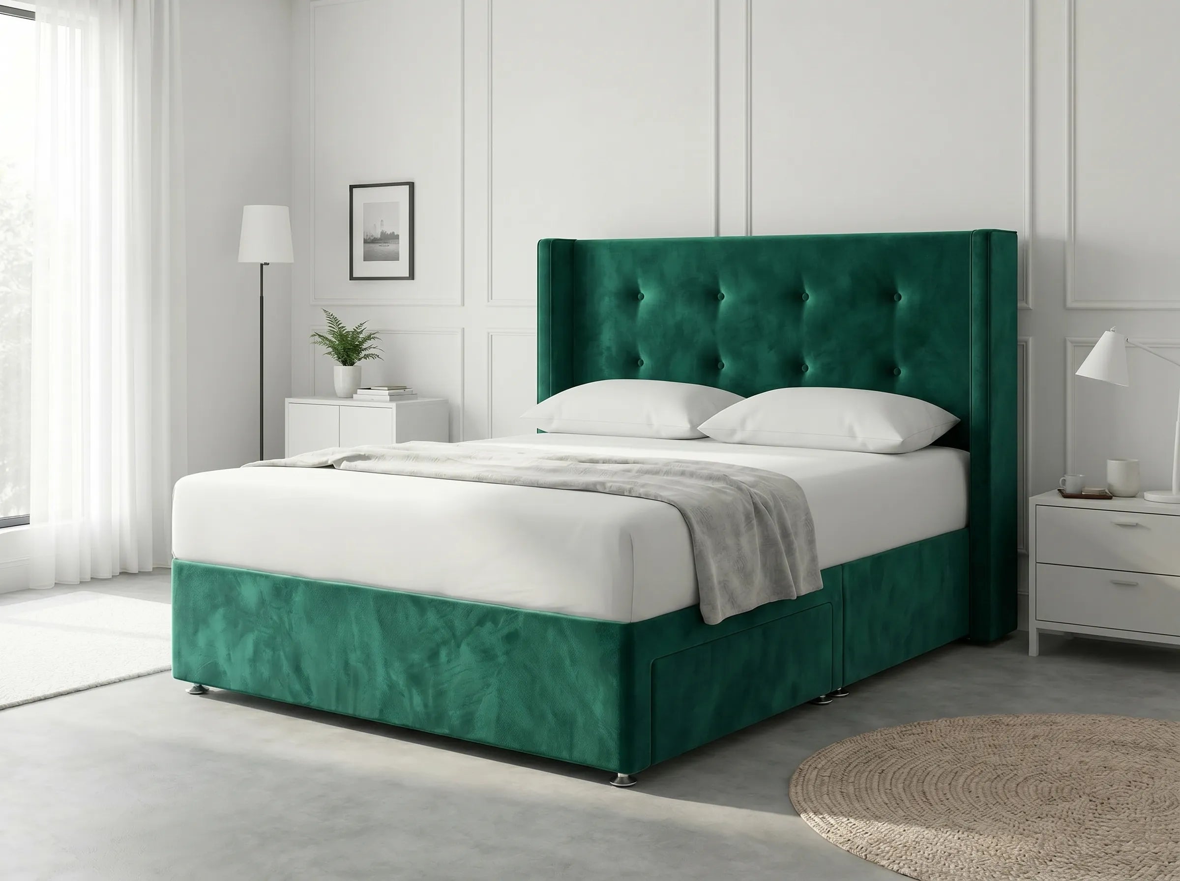 Elite Sleigh Harmony | Divan Drawer Frame with Multi-Drawer Storage Options (UK) | Discount Bed Store (DBS) #DB139