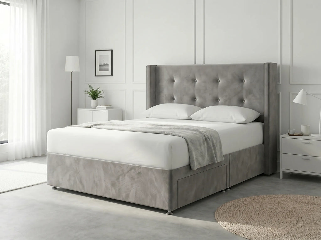 Elite Sleigh Harmony | Divan Drawer Frame with Multi-Drawer Storage Options (UK) | Discount Bed Store (DBS) #DB139