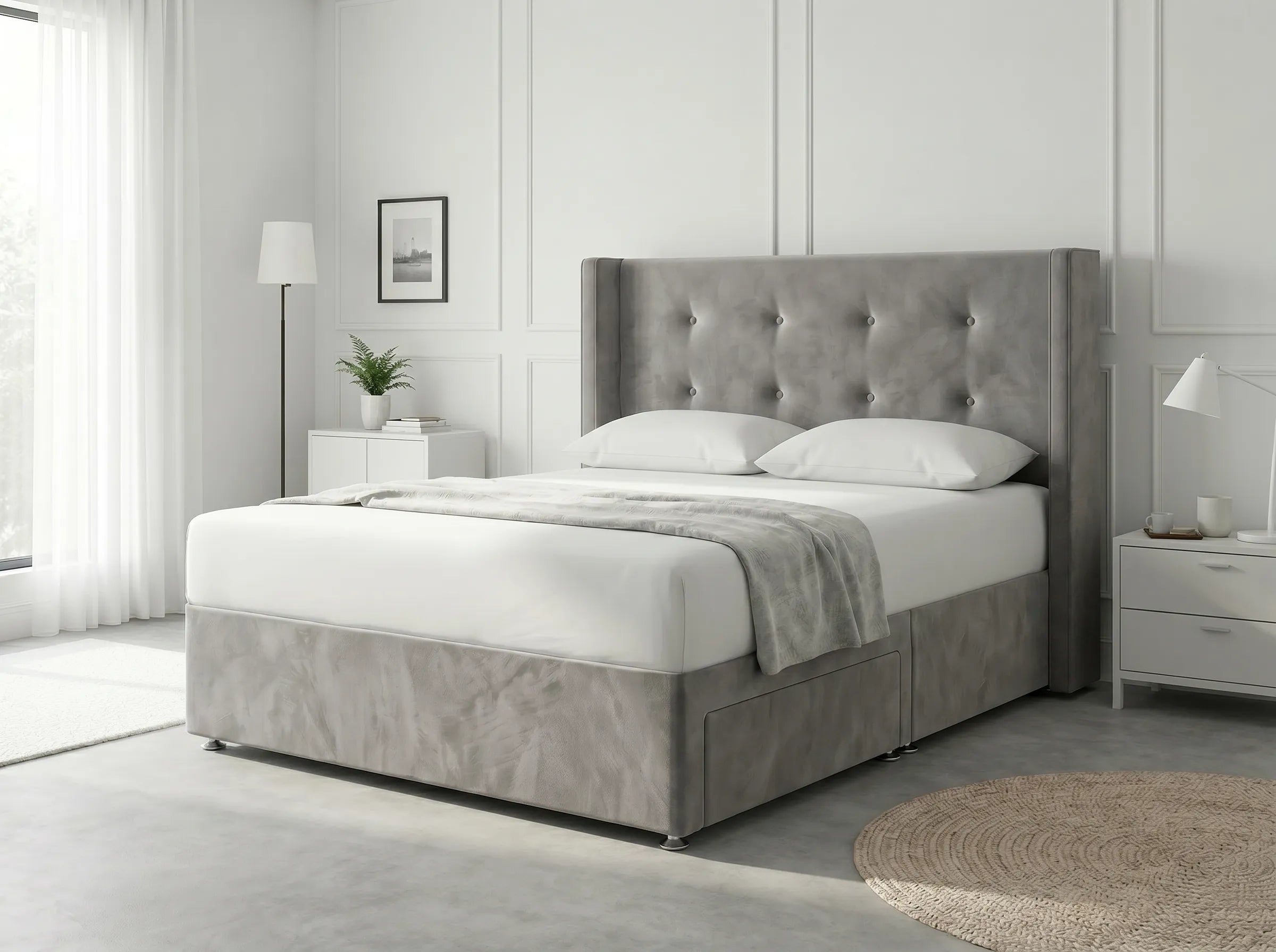 Elite Sleigh Harmony | Divan Drawer Frame with Multi-Drawer Storage Options (UK) | Discount Bed Store (DBS) #DB139