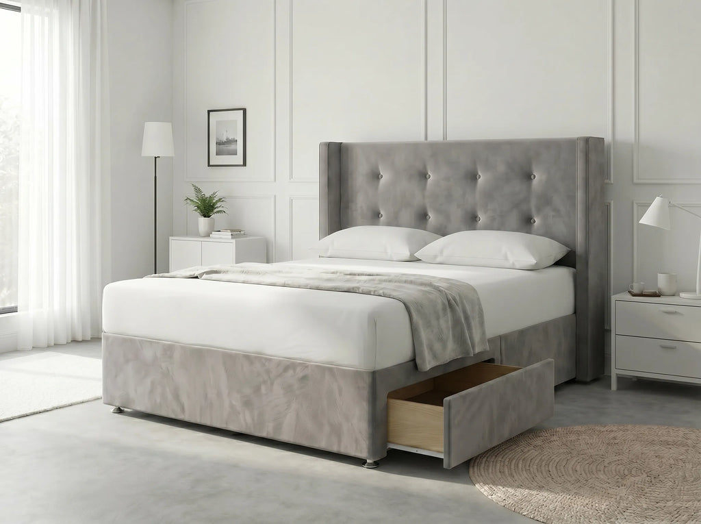 Elite Sleigh Harmony | Divan Drawer Frame with Multi-Drawer Storage Options (UK) | Discount Bed Store (DBS) #DB139