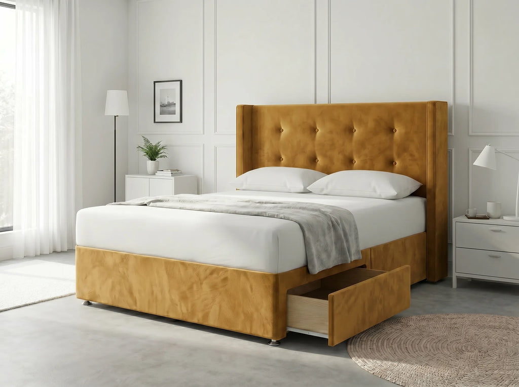 Elite Sleigh Harmony | Divan Drawer Frame with Multi-Drawer Storage Options (UK) | Discount Bed Store (DBS) #DB139