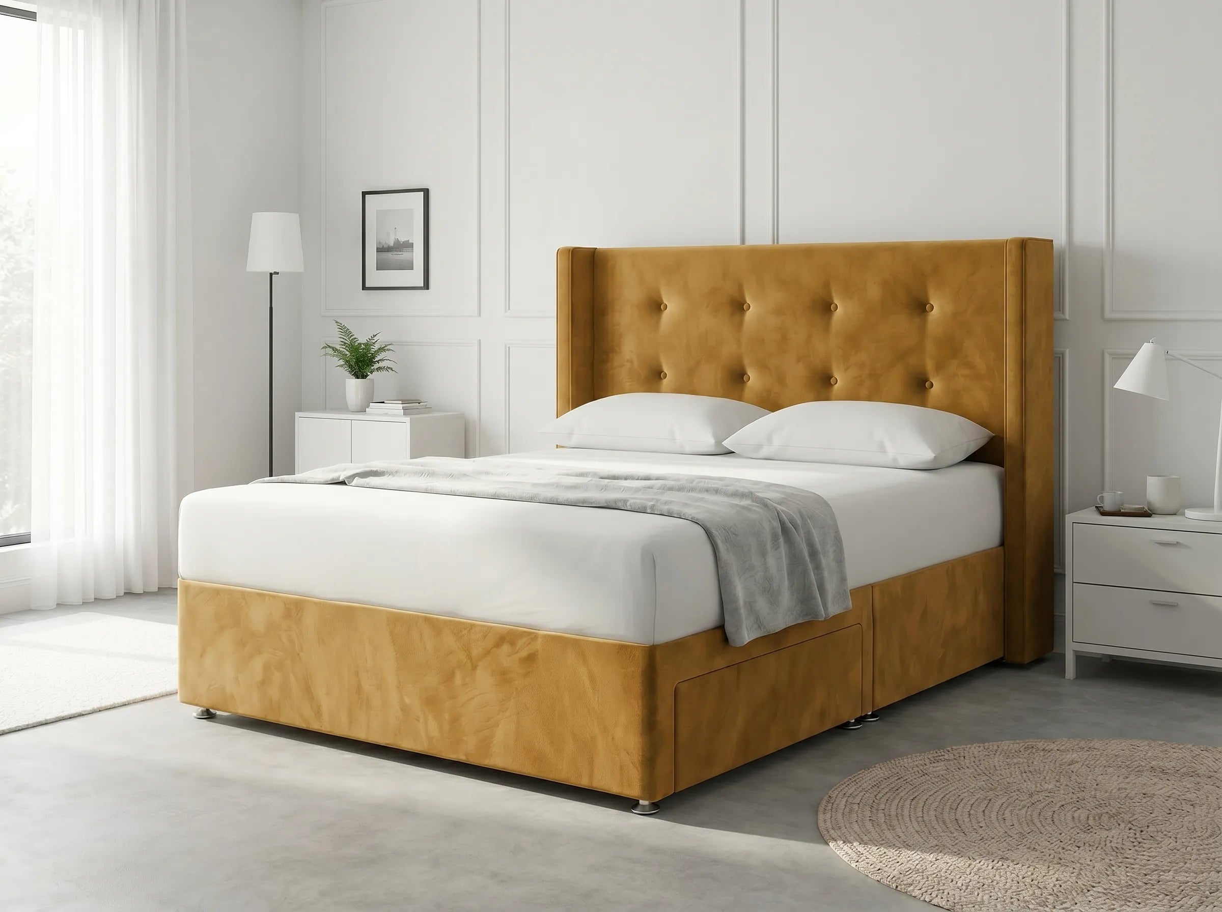 Elite Sleigh Harmony | Divan Drawer Frame with Multi-Drawer Storage Options (UK) | Discount Bed Store (DBS) #DB139