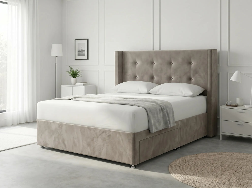Elite Sleigh Harmony | Divan Drawer Frame with Multi-Drawer Storage Options (UK) | Discount Bed Store (DBS) #DB139