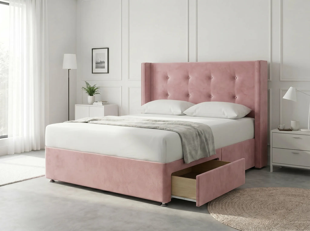 Elite Sleigh Harmony | Divan Drawer Frame with Multi-Drawer Storage Options (UK) | Discount Bed Store (DBS) #DB139