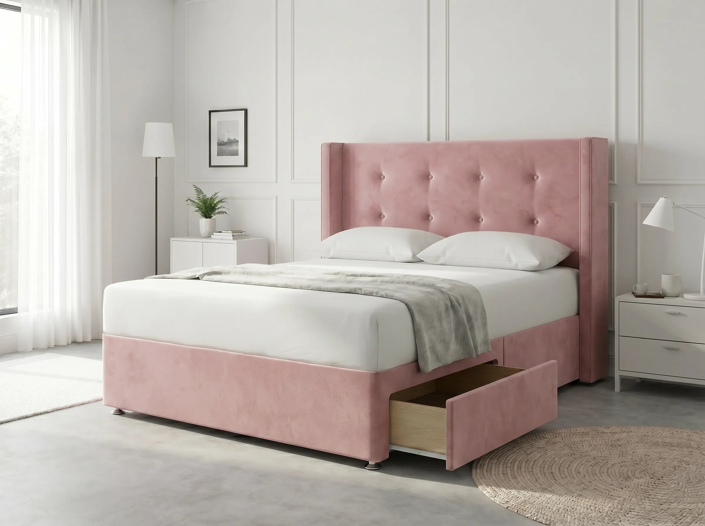 Elite Sleigh Harmony | Divan Drawer Frame with Multi-Drawer Storage Options (UK) | Discount Bed Store (DBS) #DB139